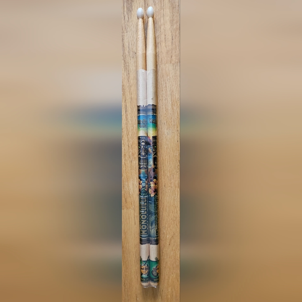 Hard Rock Cafe - Honolulu Hawaii.  Tiki Design Drumsticks